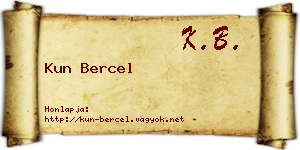 Kun Bercel névjegykártya